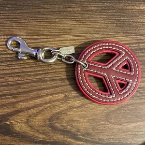 Coach Peace Sign Keychain - In Great Condition